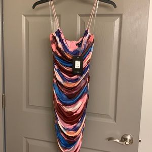Fashion Nova Ruched Dress Size Small